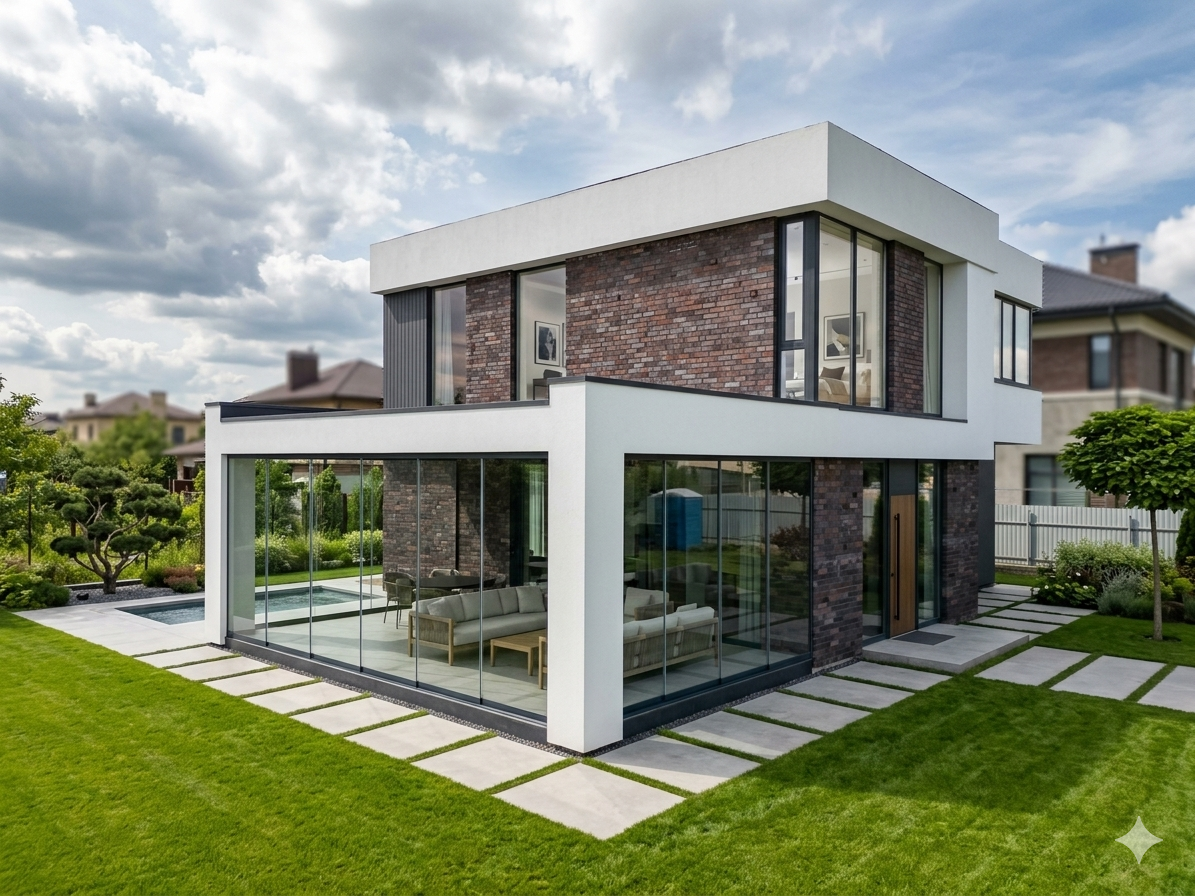 Премиальный коттедж 450 м² — 24 окна REHAU Intellio